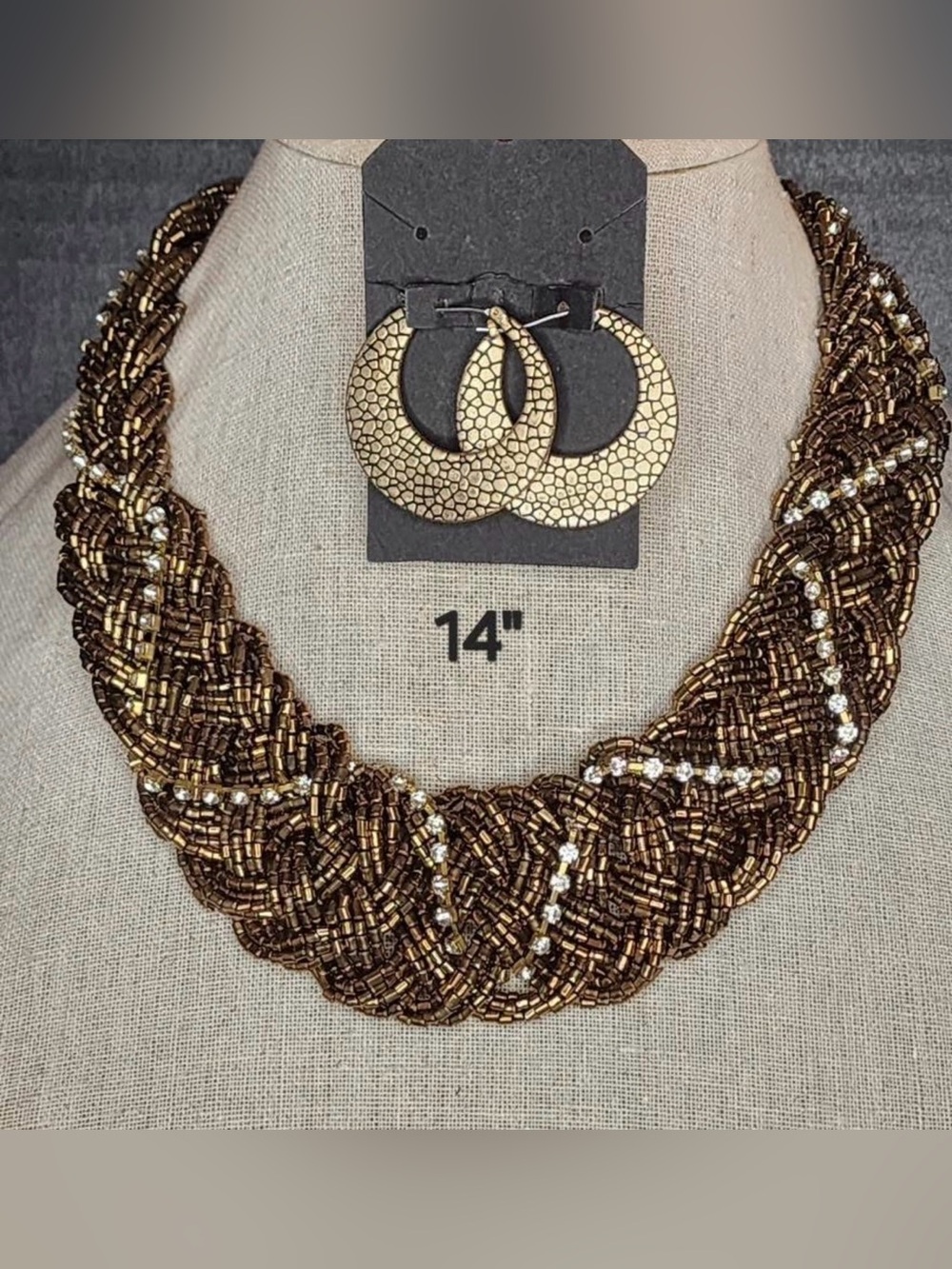 205. Beaded Braided Statement Necklace